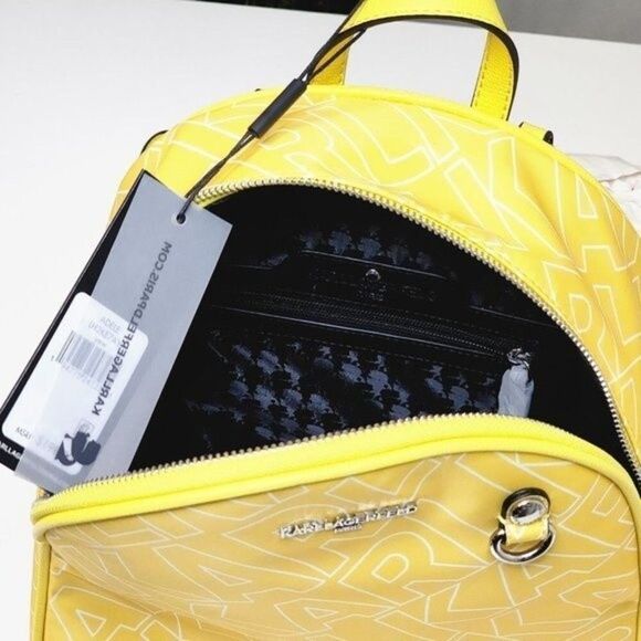 NEW! Karl Lagerfeld Paris Adele Yellow Backpack / Hand Bag main image 5